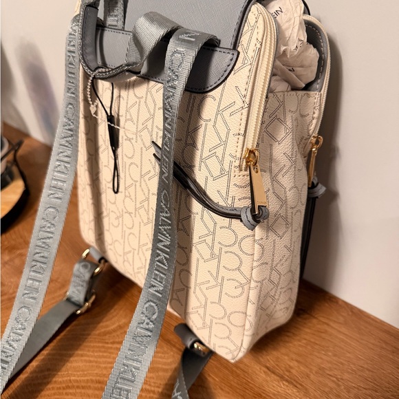 Calvin Klein Blue and White Women's Backpack - Picture 5 of 7